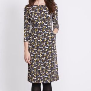 Boden Penny Jersey Hare Print shift dress